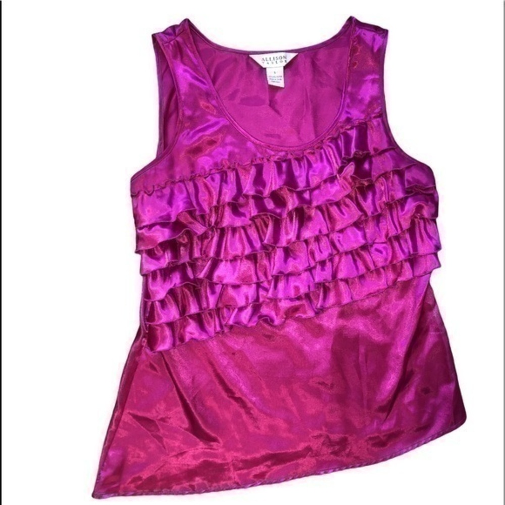 Allison Taylor size large sleeveless blouse ruffle